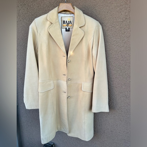 Baja 100% Leather Trench Coat | Size 4 - Picture 4 of 12